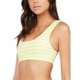 thumbnail image 3 of ROXY Women's Yellow Check Removable Cups Beautiful Sun Square Neck Swimsuit Top L, 3 of 3
