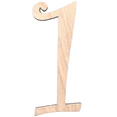 thumbnail image 1 of Krafty Supply - 18" Tall Birch Number 1 | 1/4" Birch Plywood | Curlz | Wooden Craft Numbers, 1 of 2