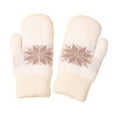 thumbnail image 1 of GDREDA Winter Jacquard Thermal Knitted Mittens for Extreme Cold Weather Outdoor Activities with Windproof Warmth and Touchscreen Compatibility White,One Size, 1 of 3