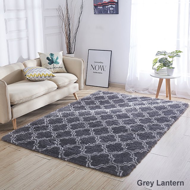 Floor Mat Rugs Shaggy Anti-Skid Area Living Room Bedroom Home Carpet