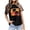 Black, variant on Womens Graphic Print Tops Pattern Design Crewneck Casual Short Sleeve Loose Fit Tee Trendy Fashion T-Shirts Pullover Beach Vacation