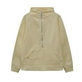 thumbnail image 6 of Mohiass Womens Sweatshirts Half Zip Pullover Fleece Quarter Zipper Hoodies 2025 Fall Fashion Clothes Beige 2XL, 6 of 7