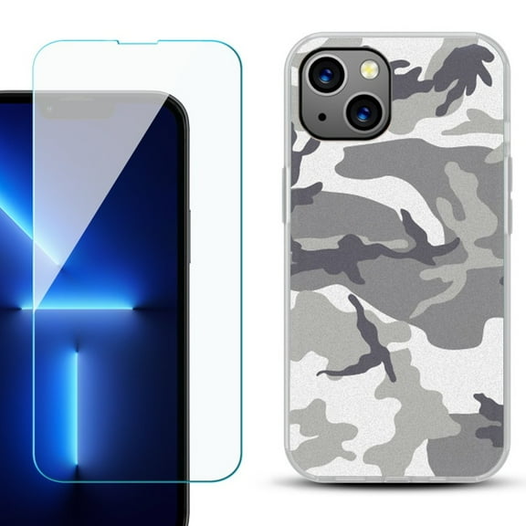 OneToughShield ® for iPhone 15 Plus Shockproof Phone Case, with Tempered Glass Screen Protector - Urban Camo