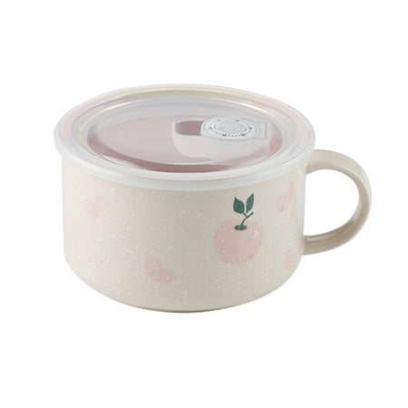

Haifle 800ml Ceramic Instant Noodle Bowl With Lid Large Cute Instant Noodle Cup Breakfast Cup Microwave Bowl-a