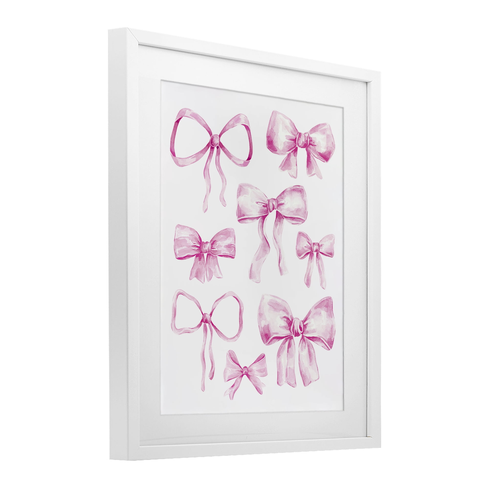 Stupell Industries Coquette Bow Collection White Framed Print Under Glass, design by Bethany Sandoval