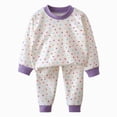 thumbnail image 3 of CAUYDY 3M 6M 9M 12M Newborn Baby Pajamas for Girls Preemie Clothes Girl Fall Winter Long Sleeved Top and Elastic Pants 2 Piece Set Infant Sleepers Cute Sizes 6-12 Months,Purple, 3 of 7