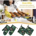 thumbnail image 6 of Tropical Leaves Print Oven Mitts and Pot Holders Sets 4 Piece Set Kitchen Women Men Cooking Baking Microwave Heat Resistant, 6 of 6