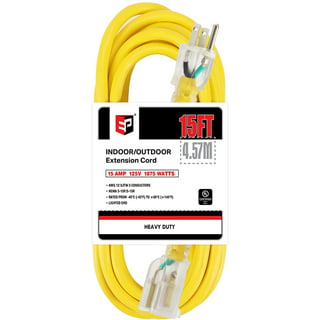 Century Contractor Grade 50 ft 10 Gauge Power Extension Cord 10/3 Plug ,extension Cord with Lighted Ends (50 ft 10 Gauge, Green)
