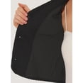 thumbnail image 5 of INSPIRE CHIC Contrast Trim Jacket for Women's V Neck Short Sleeve Single Breasted Work Blazer L Black, 5 of 6