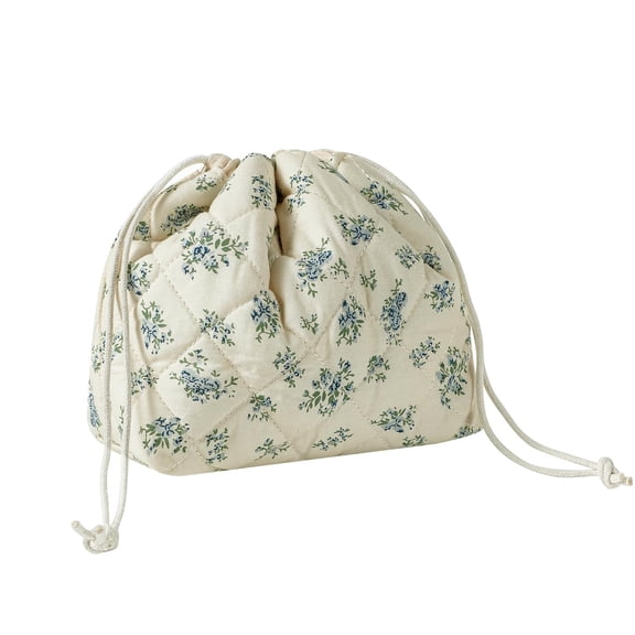 Soda Candy Makeup Bag Cotton Quilted Drawstring Cosmetic Bag with Canvas Coquette Aesthetic Cute Travel Toiletry Bag Travel Make Up Organizer Bag Drawstring Gift Bag for Women