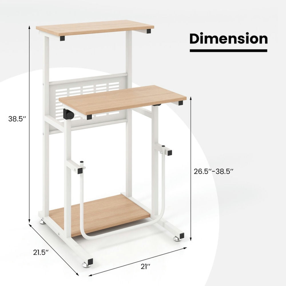 GVN Standing Desk for Small Space Sit Stand Desk with Height Adjustable Desktop, Office Furniture, Computer Table for Home and Office