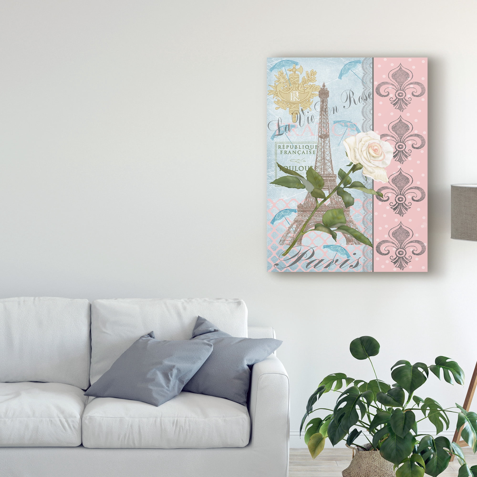 Trademark Fine Art 'La Vie en Rose I' Canvas Art by Jade Reynolds