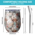 thumbnail image 5 of 12oz Stemless Wine Tumblers Lightgray Highland Cow Flower Pattern Vacuum Insulated Stainless Steel Travel Tumbler Cups Mug with Lid and Straw for Champaign,Cocktail,Beer with Cleaning Brush, 5 of 5