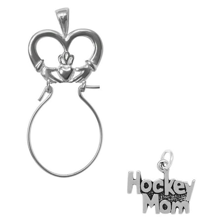 - Sterling Silver Hockey Mom Charm on a Claddagh Charm Holder