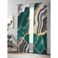 thumbnail image 4 of Sheer Curtains 84 Inches Long 2 Panels Set for Living Room, Green Marble Semi Sheer Curtains for Windows, Grey Gold Texture Vintage Farmhouse Art Voile Window Treatments Rod Pocket Curtain, 4 of 7