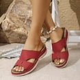 thumbnail image 6 of BRGZLK Summer Sandals For Women 2025 Fashion New Large Size Beach Wedge Thick Bottom Sandals Slippers Red 6.5, 6 of 6