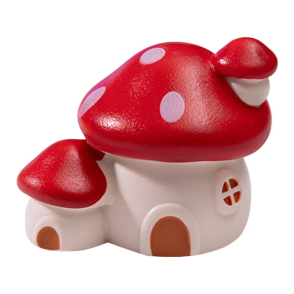 Cute Mushroom House Ornament, Miniature Resin Tabletop Decor for Fairy Garden, DIY Terrarium & Mini Landscape Accessories, Charming Desk Decor
