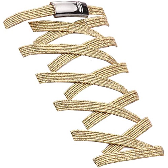 No Tie Elastic Shoelaces, With Magnetic Shoe Laces Lock - One Size Fits All Kids & Adult(Gold)