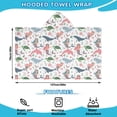 thumbnail image 2 of White Mermaid Sea Pattern Hooded Bath Towel，50"x30" for Ages 3 To 12 Kids, Quick Dry Lightweight Soft Microfiber Hood Beach Towel Cover Up for Kids, 2 of 7