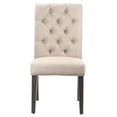 thumbnail image 2 of Fabric Upholstered Wooden Chair with Button Tufting, Beige and Black, 2 of 5