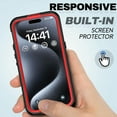 thumbnail image 4 of JiaheCover iPhone 15 Pro Max Case,IP68 Waterproof Shockproof Built-in Screen Portector Full Body Magnetic Mag Safe Case Hybrid PC Transparent Back Cover for iPhone 15 Pro Max, Red, 4 of 9