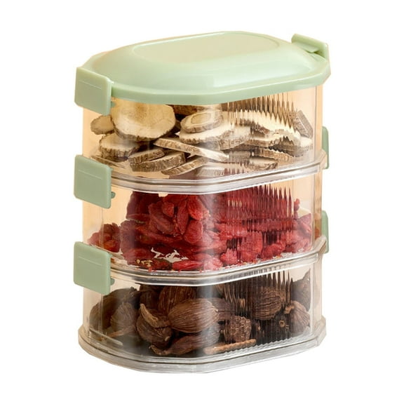 Stackable Spice Storage Containers Sealed Scallion Ginger Garlic Fresh-Keeping Boxes Airtight Kitchen Pantry Jars