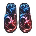 thumbnail image 1 of Fotbe Red And Blue Lightning Pantuflas Peludas para Mujer con Estampado, Zapatillas de Peluche, Zapatos de Invierno para Casa, Uso Interior y Exterior-Large, 1 of 8