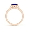 thumbnail image 2 of ANGARA Natural Oval Tanzanite Solitaire Ring with Diamonds in 14K Rose Gold for Women (Size-7x5mm) | December Birthstone, Birthday, Anniversary, Jewelry Gift for Women | Natural Tanzanite Ring, 2 of 9