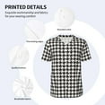 thumbnail image 3 of KLL Houndstooth Black And White for Men's Baseball Shirts,Short Sleeve Casual Shirts Button Down Shirt for Men Beach Summer Wedding Shirt-4X-Large, 3 of 7