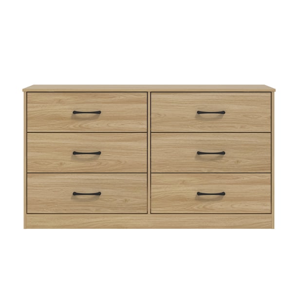 mainstays classic 6 drawer dresser rustic oak finish Ardent 6-Drawer Dresser, 53.75 in Wide, Brown Color:Storm Teal