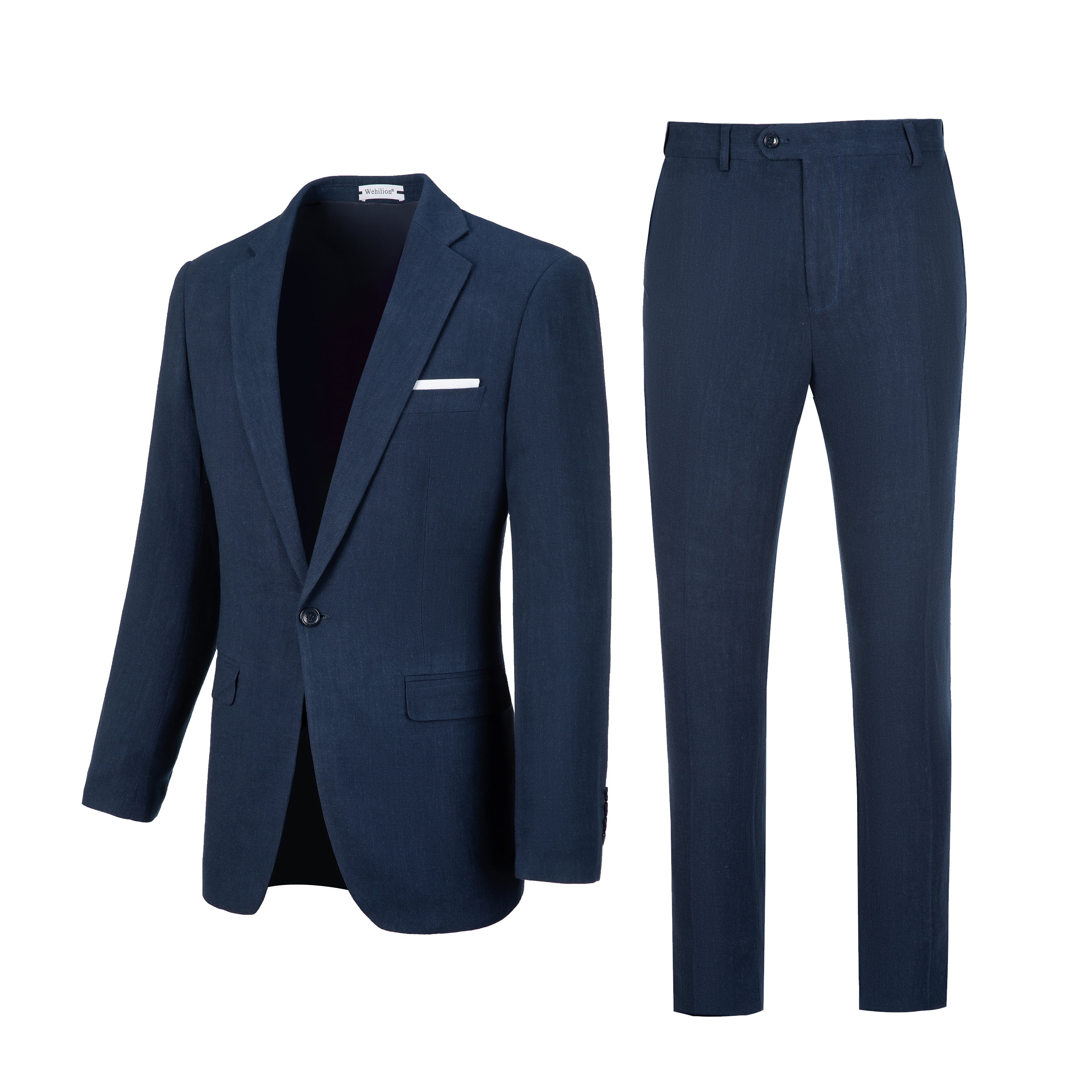 Wehilion Men’s Slim Fit Suit One Button 3Piece Blazer Dress Business