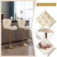 thumbnail image 3 of JESTOP Modern Swivel Pub Height Barstool Set of 2, High Dining Chair with Velvet Seat, Backrest, Armless Hydraulic Counter Stool, Gold Base Island Stool, 3 of 7
