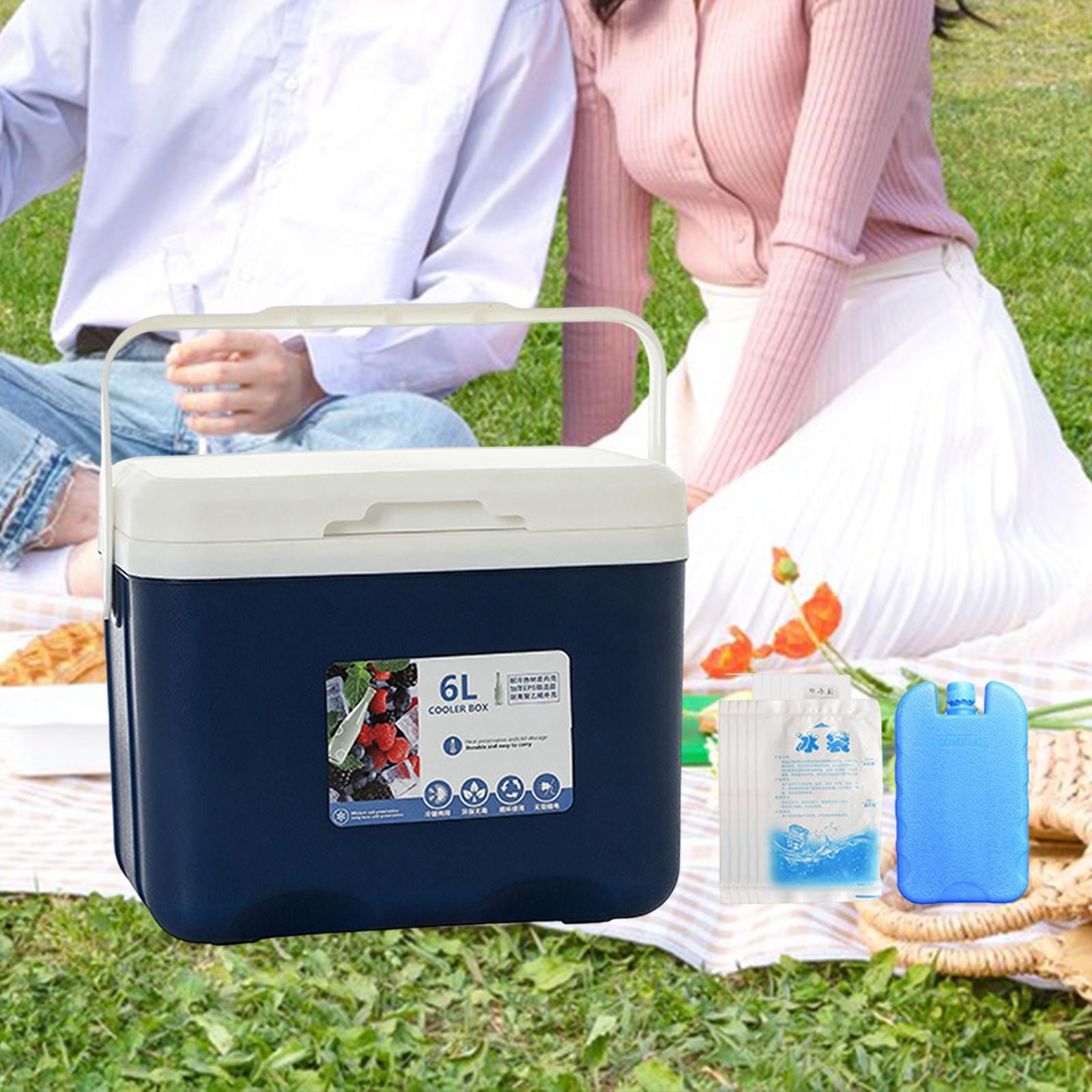 Dualoai Camp , Ice Chest Box, Portable for Freeze/Hot Food with Ice Pack Cold Case Blue