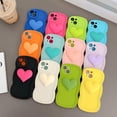 thumbnail image 5 of for iPhone Case,Cute Water Wave Shape Frame 3D Love Heart Camera Lens Protection Soft Shockproof Phone Case (Black,iPhone 14), 5 of 5