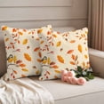 thumbnail image 2 of Orange Leaves Fall Outdoor Waterproof Pillow Covers, Birds Branches Pine Cones Decorative Square Throw Pillowcase Sofa Cushion Sham for Patio/Couch/Chair, 24"x24" 2 Pack, 2 of 8