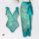 thumbnail image 5 of Traje de Baño Conjunto de bikini para mujer Traje de baño de dos piezas con control de barriga y falda cruzada (Verde XXL) Ygjytge Verde T XXL para Mujer, 5 of 5