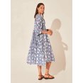 thumbnail image 5 of EASYBRAUS Women Floral Print Maxi Dress Boho Lantern Sleeve Loose Fit Spring 2025 S-2XL, 5 of 8
