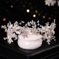 thumbnail image 4 of Tocado de Novia con Diamantes de Imitaci&oacute;n, Diadema de Novia con Flores para Boda, Accesorios para el Cabello para Mujer, 4 of 6