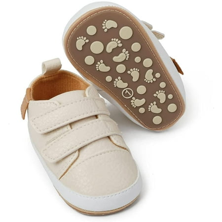 Baby Boys Girls Shoes Lace Up Leather Infant Sneakers Non Slip Rubber Sole Newborn Loafers Toddler First Walker Crib Shoes