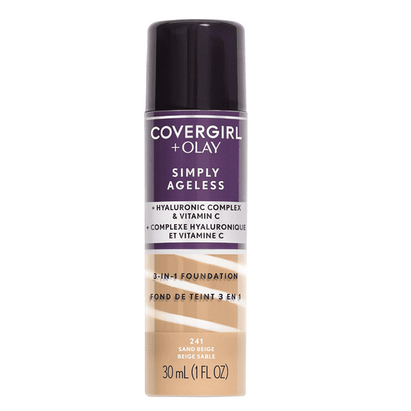 Covergirl & Olay Simply Ageless 3-in-1 Liquid Foundation, 241 Sand Beige, 1 fl oz