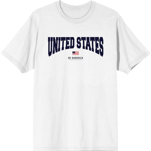 Americana United States of America Flag Men's White Crew Neck Short Sleeve Tee-Medium