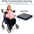 thumbnail image 3 of Vive Mobility Upright Walker T-Series – Outdoor Stand-Up Rollator with Seat for Seniors, Blue, 3 of 9