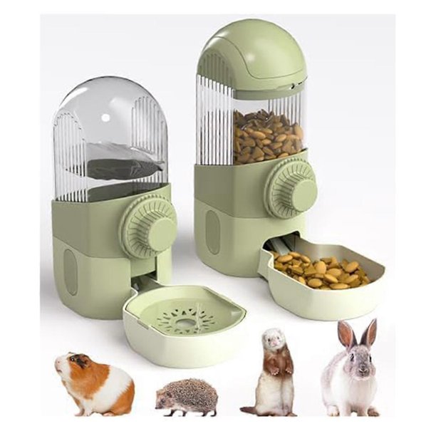 Hanging Automatic Rabbit Food Drinker and Feeder, Suitable for Chinchillas, Guinea Pigs, Hedgehogs Small