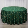 thumbnail image 6 of Balsa Circle 120" Hunter Green Gold Metallic Geometric Design Polyester Round Tablecloth, 6 of 8