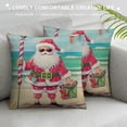 thumbnail image 3 of RUIYC Xmas Holiday Santa&nbsp;Claus Throw Pillow Covers Winter Ocean Beach Flamingo Crab Coconut Tree Pillowcases Home Sofa Bed Decor Cushion Cover, 3 of 5