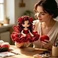 thumbnail image 3 of DIY Rose Fairy Crochet Doll Kit Complete Knitting Craft Pack For Handmade Doll Ornament Making(Red-25x21x8cm), 3 of 3
