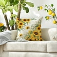 thumbnail image 2 of Sm:)e Sunflower Summer Pillow Cover Set of 2 - 18x18 Inch Eucalyptus Shell Polyester Decorative Cushions, 2 of 6