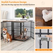 BingoPaw Large Metal Dog Crate Furniture with Divider, DIY Combinational and 4 Doors for Small Medium Dogs
