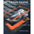 thumbnail image 4 of for iPhone 15 Pro Case, with Screen Protector, Port Protection, Full-Body Non-Slip Silicone Rubber Covered, Military Grade Drop-Proof Shockproof Cover Phone Case, Orange/Black, 4 of 14