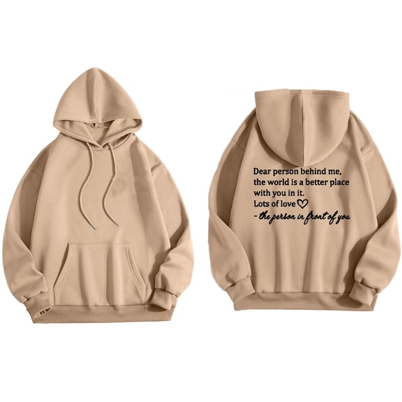 Uootdi Dear Person Behind Me Hoodie for Women Teen Girls Oversized Sayings Print Graphic Sweatshirt Cool Designs Rapper Gift